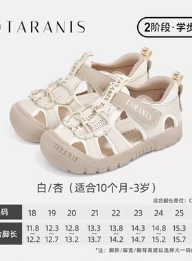 泰兰尼斯24夏男女童凉鞋防滑软底网面学步鞋儿童沙滩鞋T07T4B4425