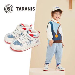 泰兰尼斯冬季新款男女童加绒保暖儿童鞋防滑软底机能鞋T02T4D4690