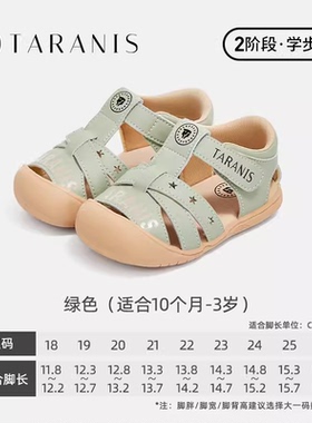 泰兰尼斯夏季男女童防滑软底凉鞋包头防踢机能鞋学步鞋T07T4B4009
