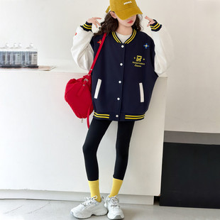 2026新款女童棒球服外套春秋款圆领休闲夹克百搭洋气时尚超酷大童