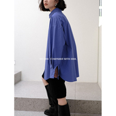 与她小众设计Miu系 上衣 衬衫 纯色棉Oversize宽松大码 中性休闲长袖