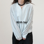 与她简约设计感 短外套夹克女 圆领长袖 纯色宽松休闲防晒衫 薄短款