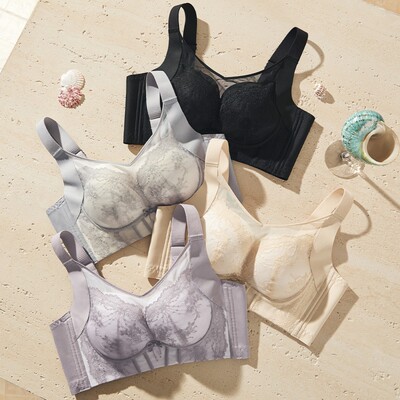 8036无钢圈定型杯宽肩带文胸聚拢舒适透气侧收副乳调整型抹胸内衣