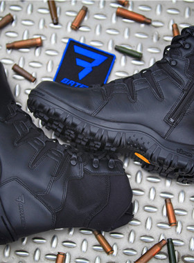 美国Bates贝特斯风暴E05581高帮V底轻便作战靴 拉链黑色战术靴