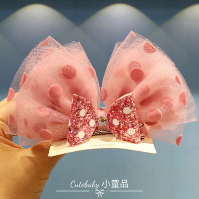 甜美小女孩网纱蕾丝蝴蝶结发夹