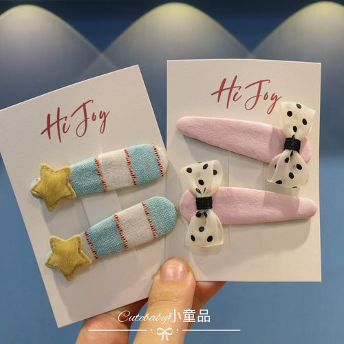 ins风韩系女童手工布艺发夹