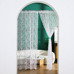 蕾丝窗纱纱帘透光不透人法式 田园白纱窗帘纱门帘飘窗免打孔 韩式