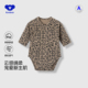 考拉蒂尔婴儿豹纹连体衣宝宝秋冬内穿打底衫 包屁衣 衣服婴幼儿长袖