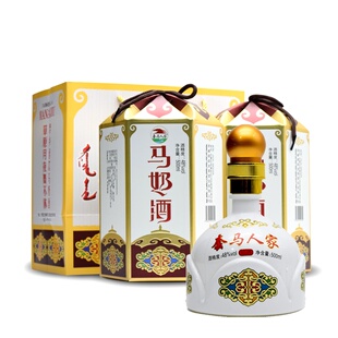 马奶酒48度500ml套马人家礼盒内蒙古特产蒸馏型整箱家用草原奶酒