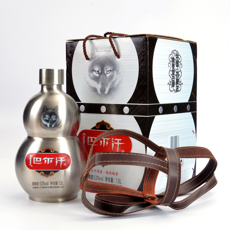 巴尔汗52度1.5L内蒙宝福葫芦酒纯粮食酿造白酒酒厂发酵清香型白酒