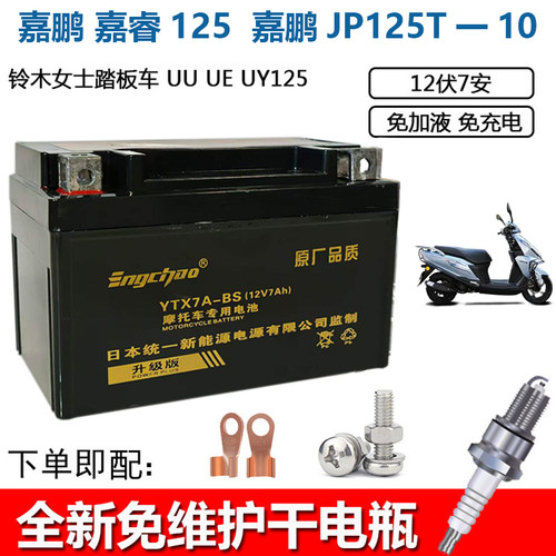 嘉鹏JP125T-10/嘉睿125电瓶7A