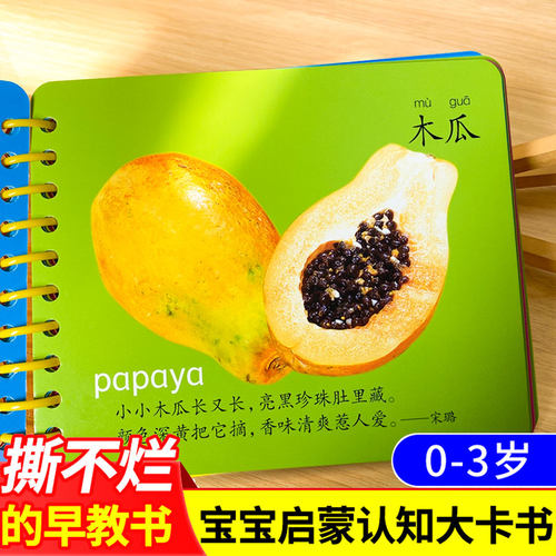 幼儿启蒙早教认知翻翻书撕不烂