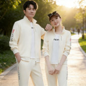 男女通用时尚 情侣运动套装 卫衣休闲跑步服高端三件套 新款 2026春季