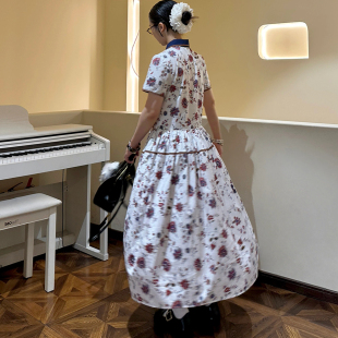 少女连衣裙女 旗袍改良年轻款 「现货」春季 碎花vintage长裙新中式