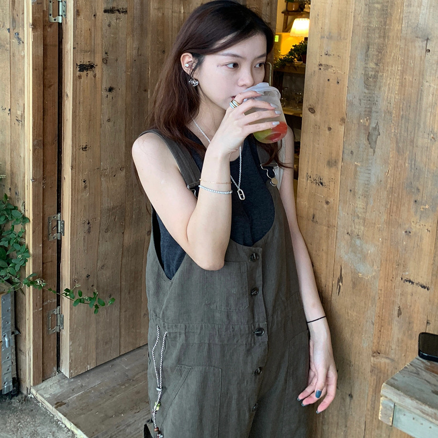 「现货」日系复古叠穿背带裤松弛感宽松休闲阔腿连体裤女夏季新款,女装/女士精品,连体衣/裤,淘宝优惠券,粉丝福利购,淘宝优惠卷