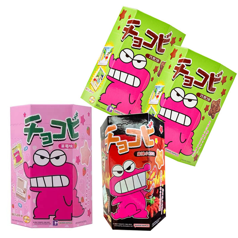 泰国小新饼干巧克力味零食25克含贴纸草莓