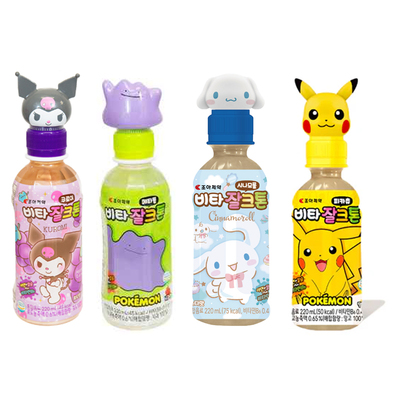 韩国 三丽鸥库洛米玉桂狗皮卡丘百变怪公仔玩具饮料220ML