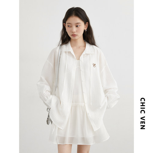 CV大码女装防晒衬衫上衣女胖mm