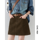 CV大码 复古高腰灯芯绒半身裙坑条A字裙女胖妹mm 新款 女装 2025秋季