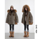 连帽羽绒服外套真貉子可拆卸毛领派克服女胖mm 工装 CV大码 女冬新款