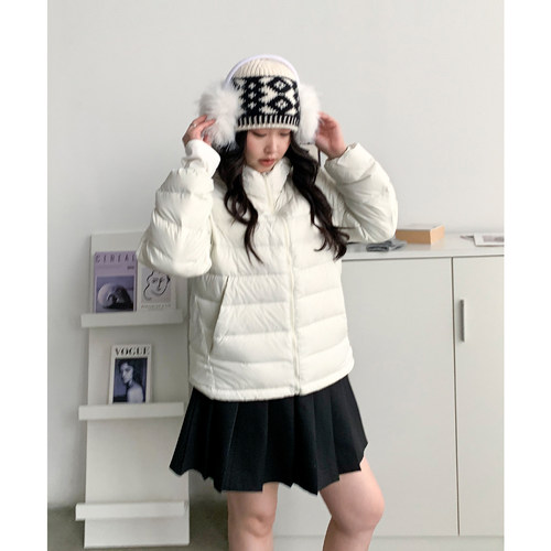 轻薄排骨连帽羽绒服90白鸭绒外套