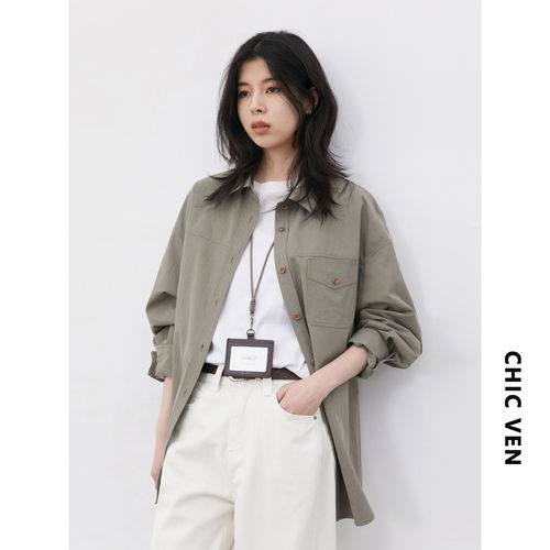 休闲宽松莱赛尔衬衫女衬衣外套