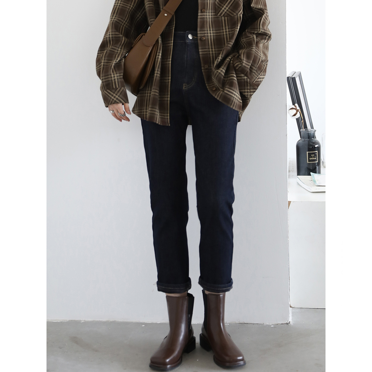 黑科技三防加绒锥形裤牛仔裤