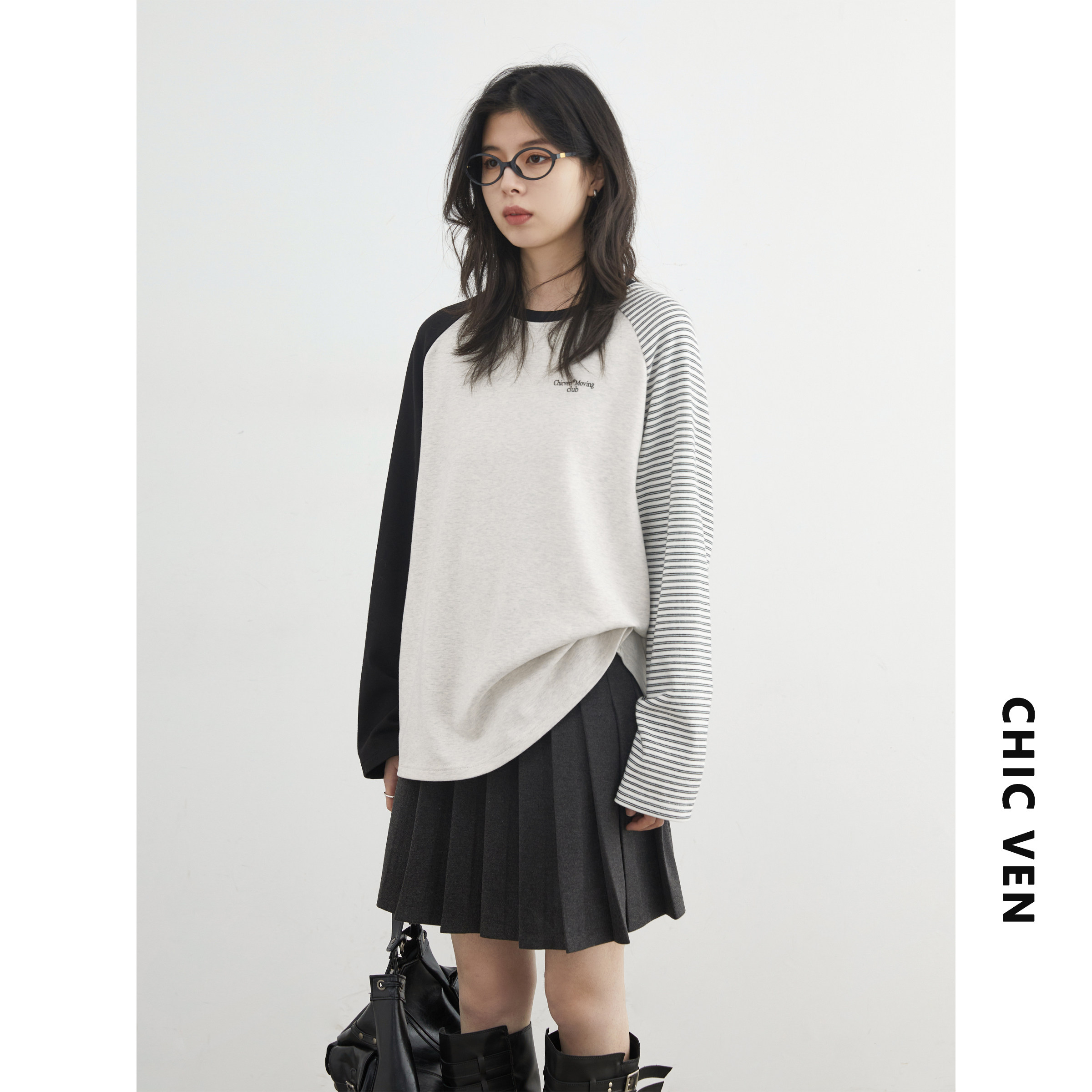 CV大码女装冬新品设计感宽松插肩长袖T恤厚实微弹打底上衣女胖mm,女装/女士精品,大码内搭,淘宝优惠券,粉丝福利购,淘宝优惠卷