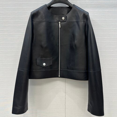 新款荔枝纹小羊皮H版真皮夹克