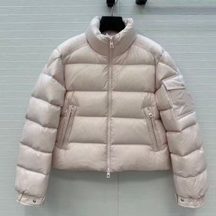 深圳南油定制记忆丝立领国标90白鸭绒高腰H版型短款羽绒服夹克女
