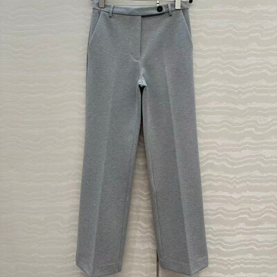 高密双织重磅纯棉牛角扣直筒女裤