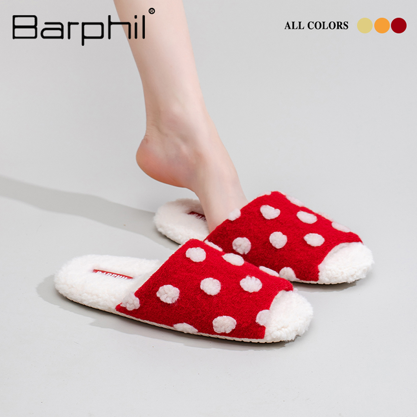 Barphil拖鞋女士2025新款秋冬季室内家居防滑棉拖鞋毛绒软底静音