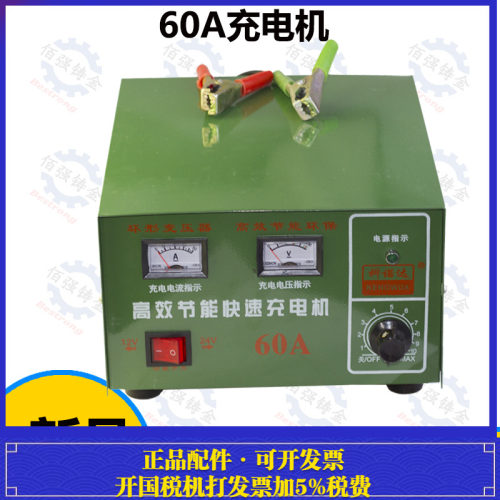 纯铜汽车摩托车充电器电瓶充电器6v12v24v蓄电池充电器充电机60A