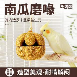 yee鹦鹉磨牙神器零食南瓜酥磨嘴喙虎皮牡丹玄凤和尚营养啃咬玩具