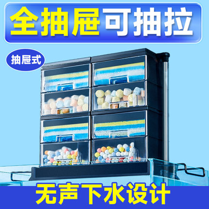 yee鱼缸过滤器净水循环三合一水泵抽屉式上置滴流盒静音过滤制氧