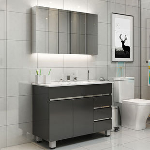不锈钢智能浴室柜组合套装 落地现代简约洗脸洗手盆洗漱台盆