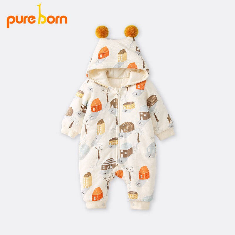 pureborn博睿恩男女宝宝连体衣婴儿衣服秋冬季爬服夹棉连帽加厚新属于什么档次？
