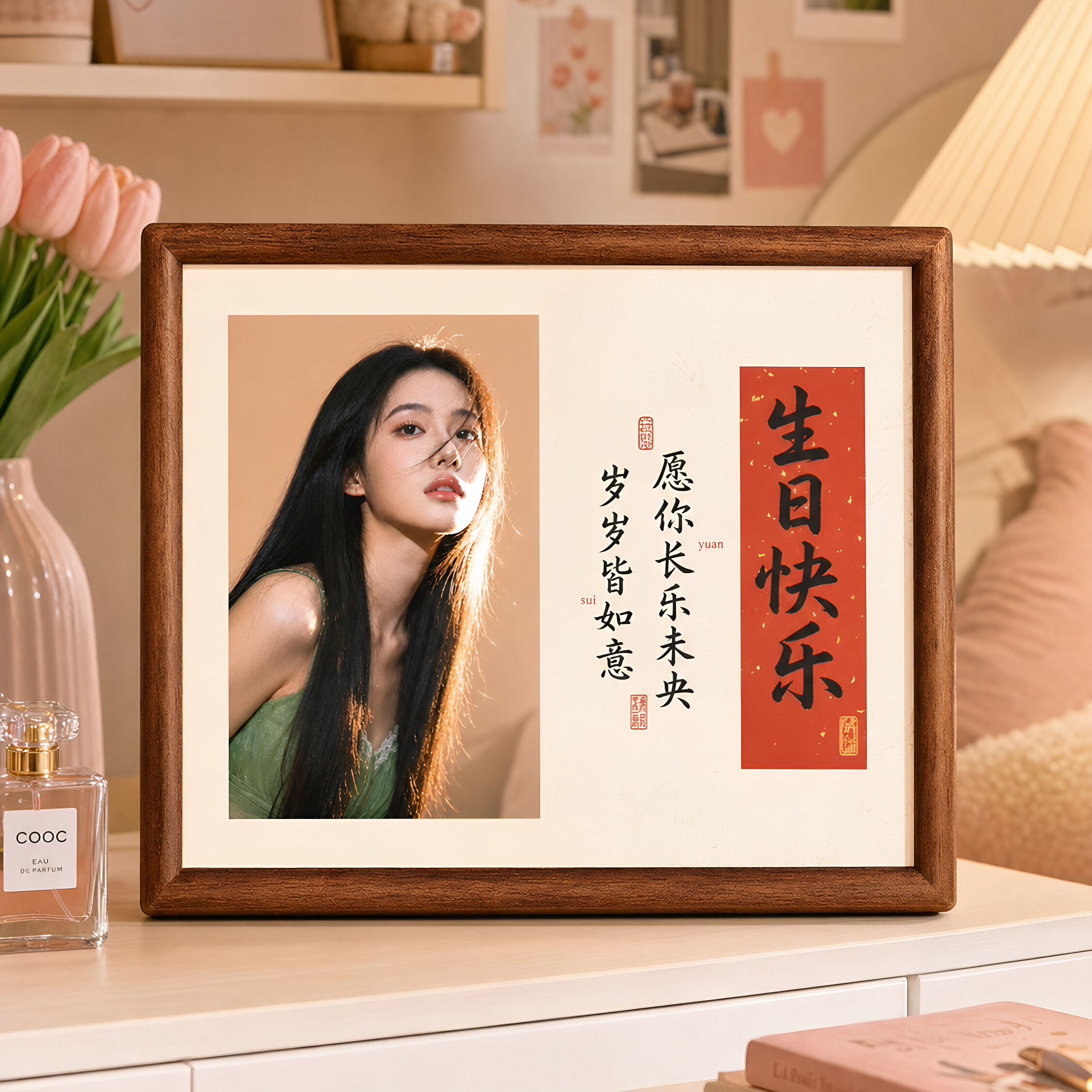 木质照片相框定制个性礼品摆件
