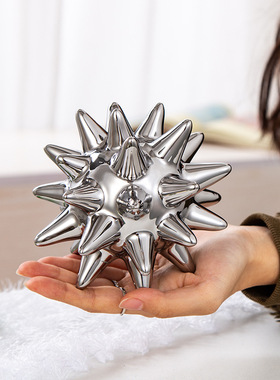 多角海胆刺球陶瓷工艺品装饰摆件