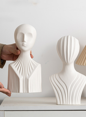 抽象艺术感人像人物雕塑陶瓷摆件