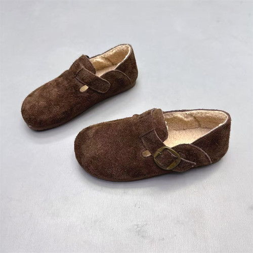 真皮女鞋法式软底两穿加绒勃肯鞋