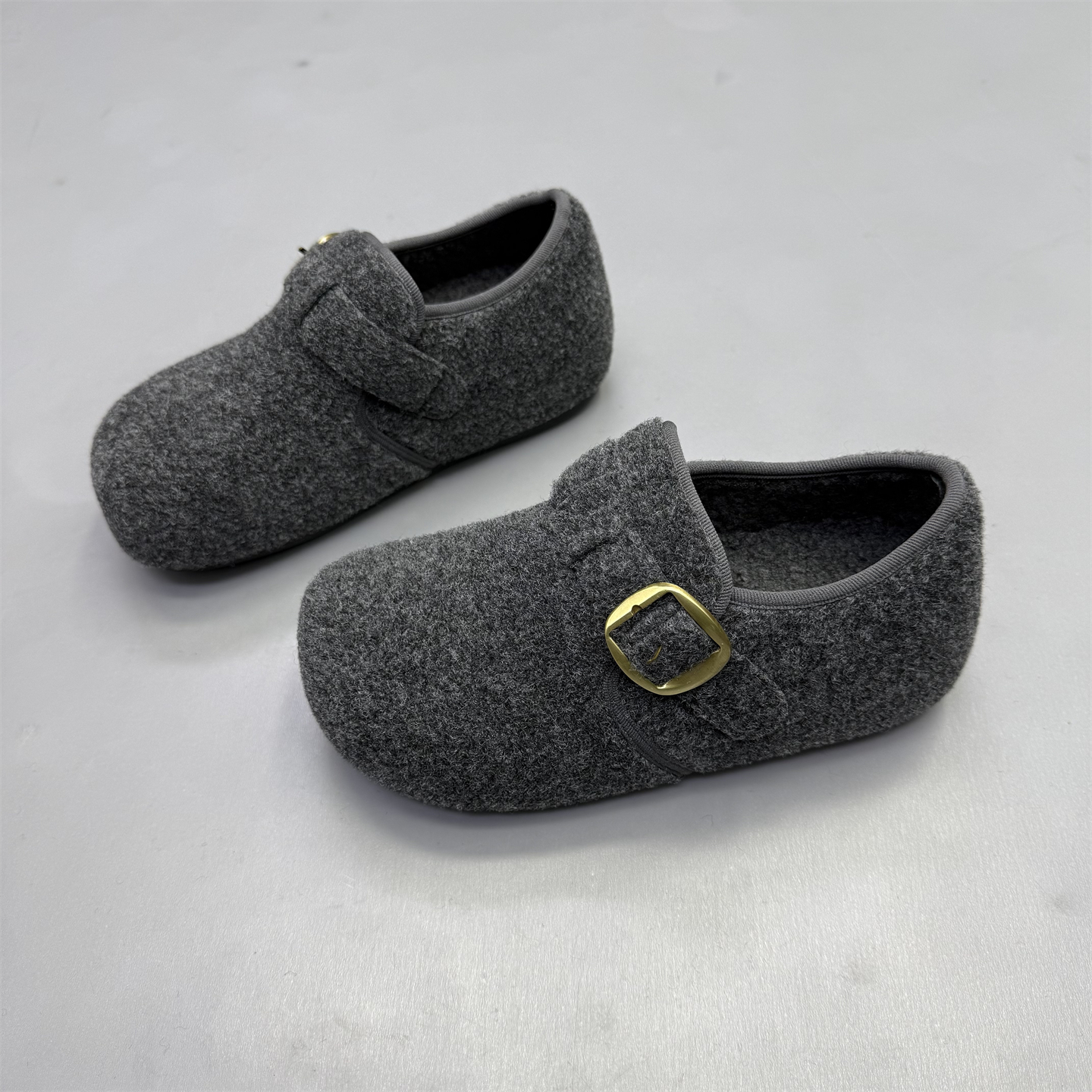 法式内增高加绒毛呢勃肯鞋女棉鞋