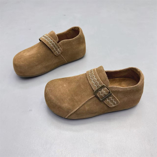 真皮女鞋法式软底加绒保暖勃肯鞋