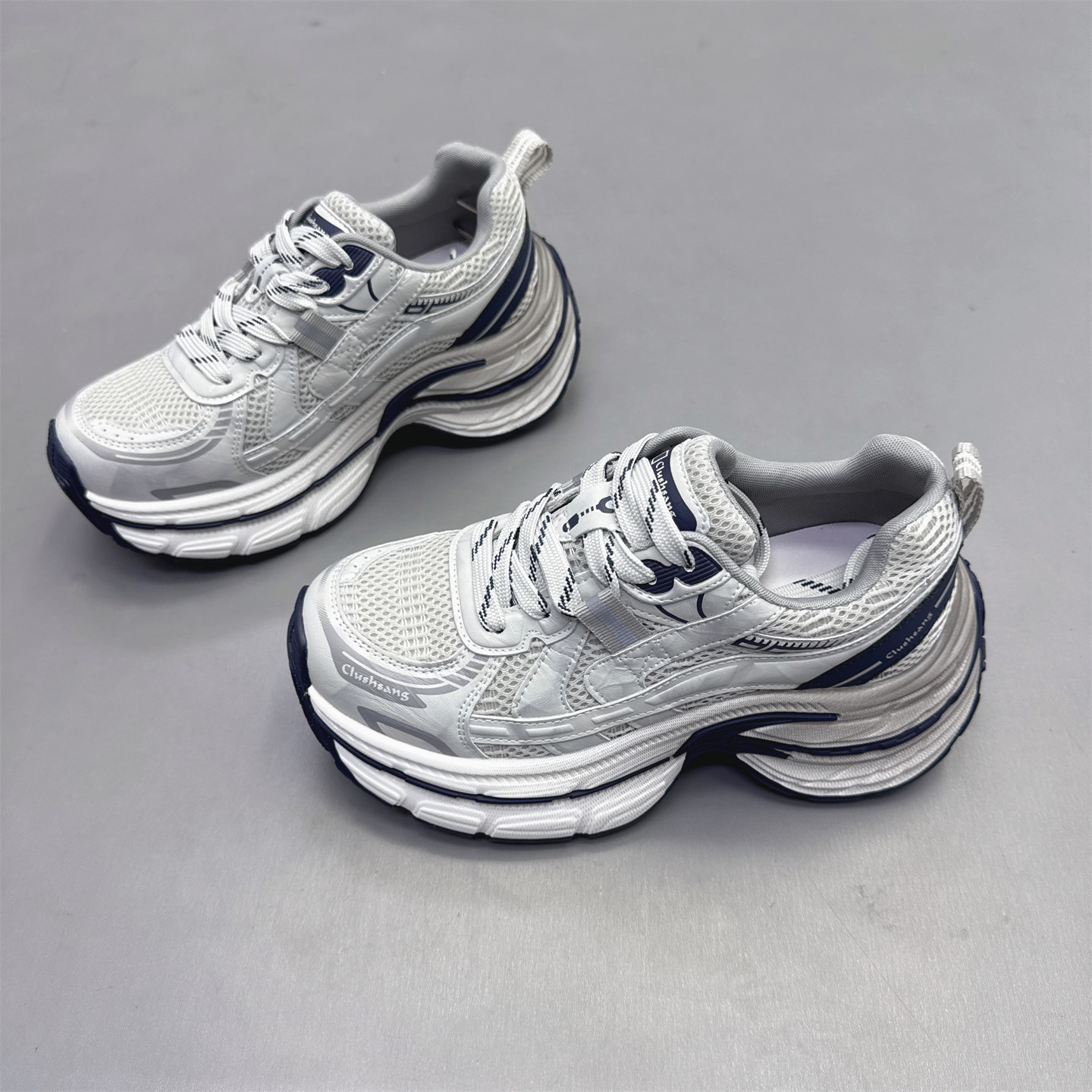 欧洲站松糕厚底增高网纱老爹鞋女