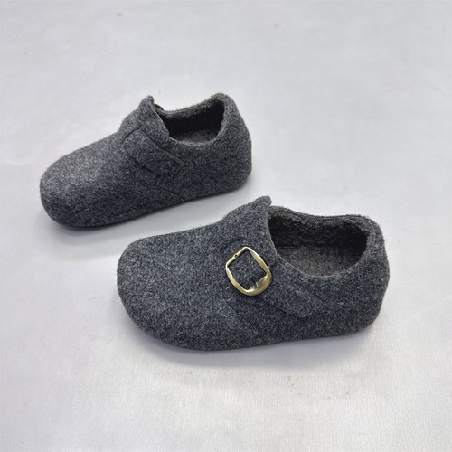 法式内增高加绒毛呢勃肯鞋乐福鞋