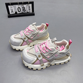 休闲跑步鞋 米新款 2026春新款 轻便跑步运动鞋 韩版 厚底拼色老爹鞋