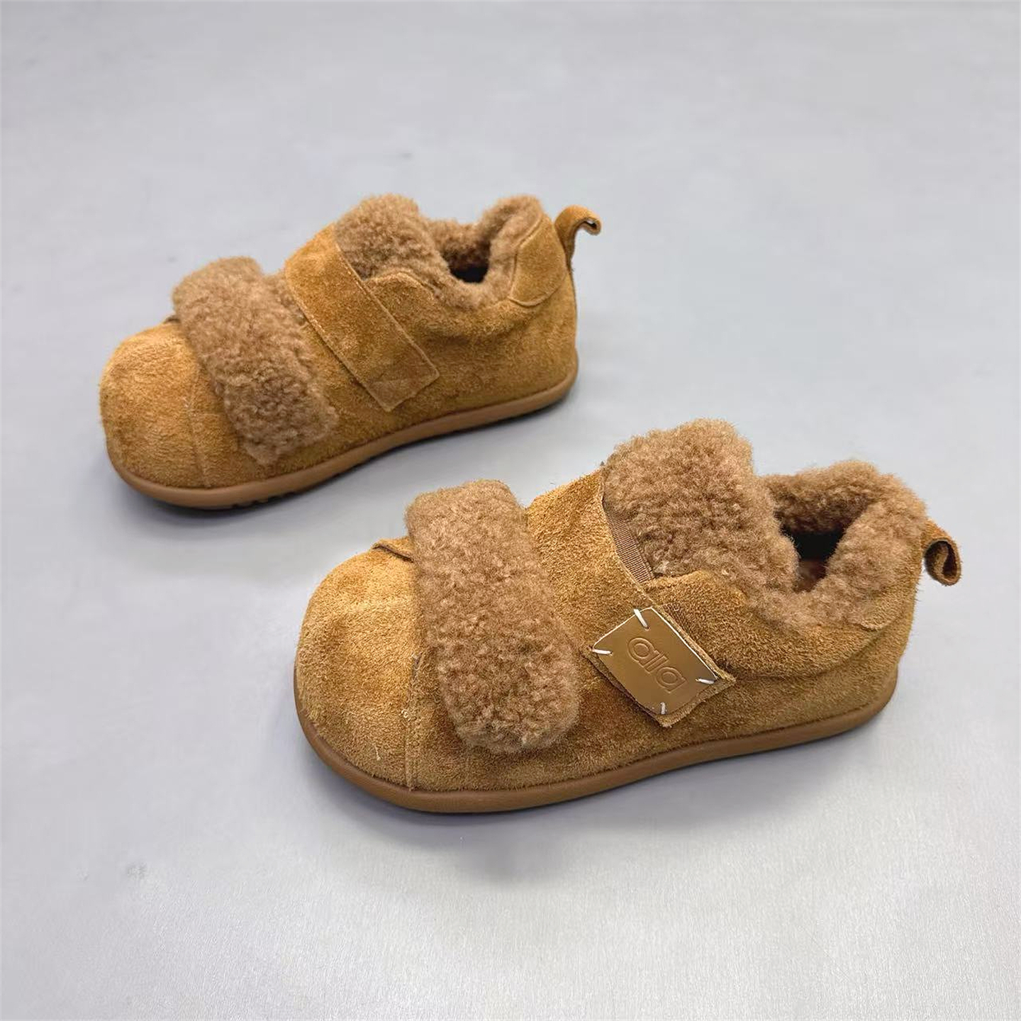 真皮女鞋魔术贴加绒牛皮雪地靴潮