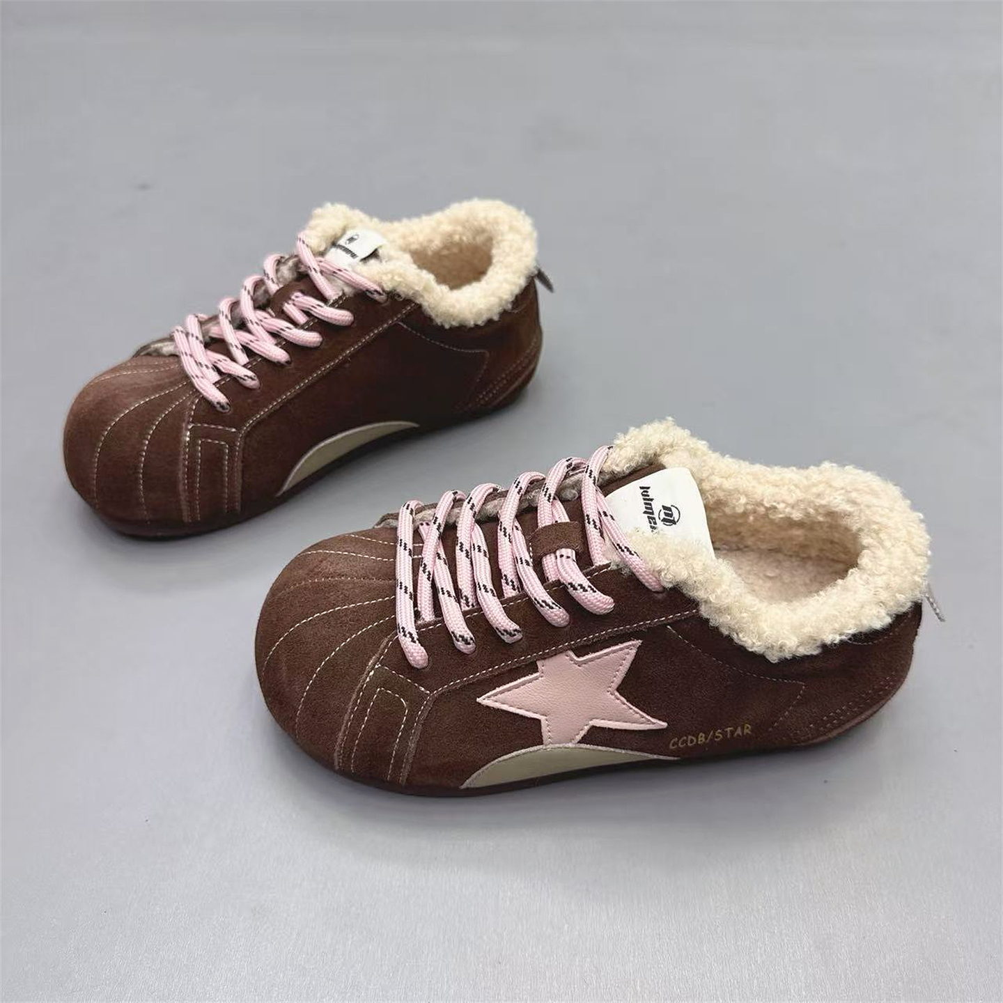 真皮女鞋韩版内增高羊羔毛德训鞋