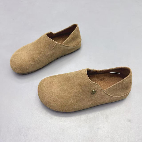 真皮女鞋法式软底两穿加绒勃肯鞋