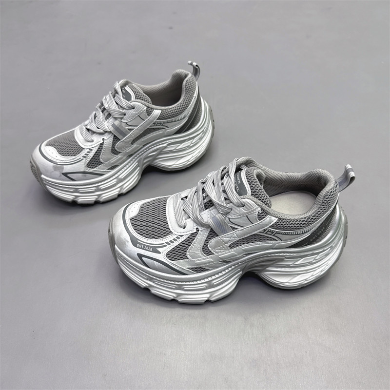 真皮女鞋韩版厚底显脚小巴黎老爹鞋2026春新款百搭运动鞋休闲跑鞋,女鞋,老爹鞋,淘宝优惠券,粉丝福利购,淘宝优惠卷